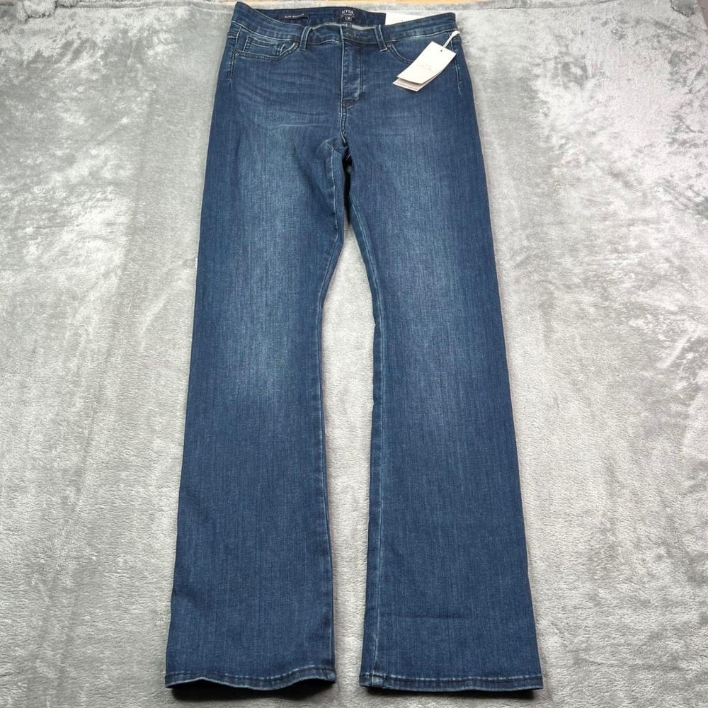 NYDJ Slim Bootcut Jeans Womens 8 Precious Blue Wash Stretch Lift Tuck High Rise